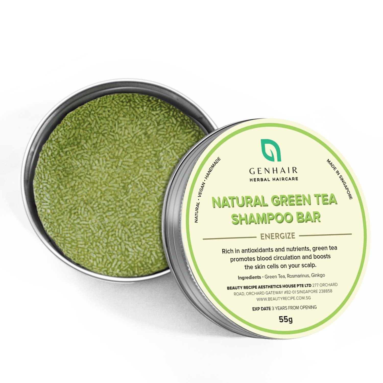 Natural Organic Green Tea Shampoo Bar